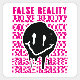 False Reality - Melting Smiley Face - Weirdcore Magnet